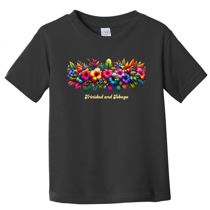 Trinidad And Tobago Band Of Tropical Flowers Toddler T-Shirt