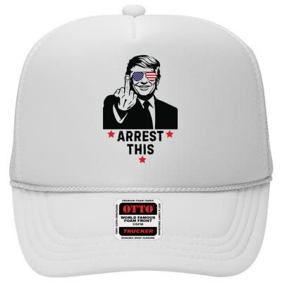 Trump Arrest This Funny Trump 2024 Convicted Felon High Crown Mesh Back Trucker Hat