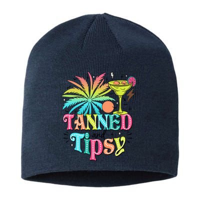 Tanned And Tipsy Funny Summer Quotes Sustainable Beanie