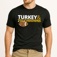Turkey And Touchdowns Football Festive Thanksgiving Cooling Performance Crew T-Shirt