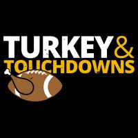 Turkey And Touchdowns Football Festive Thanksgiving Cooling Performance Crew T-Shirt