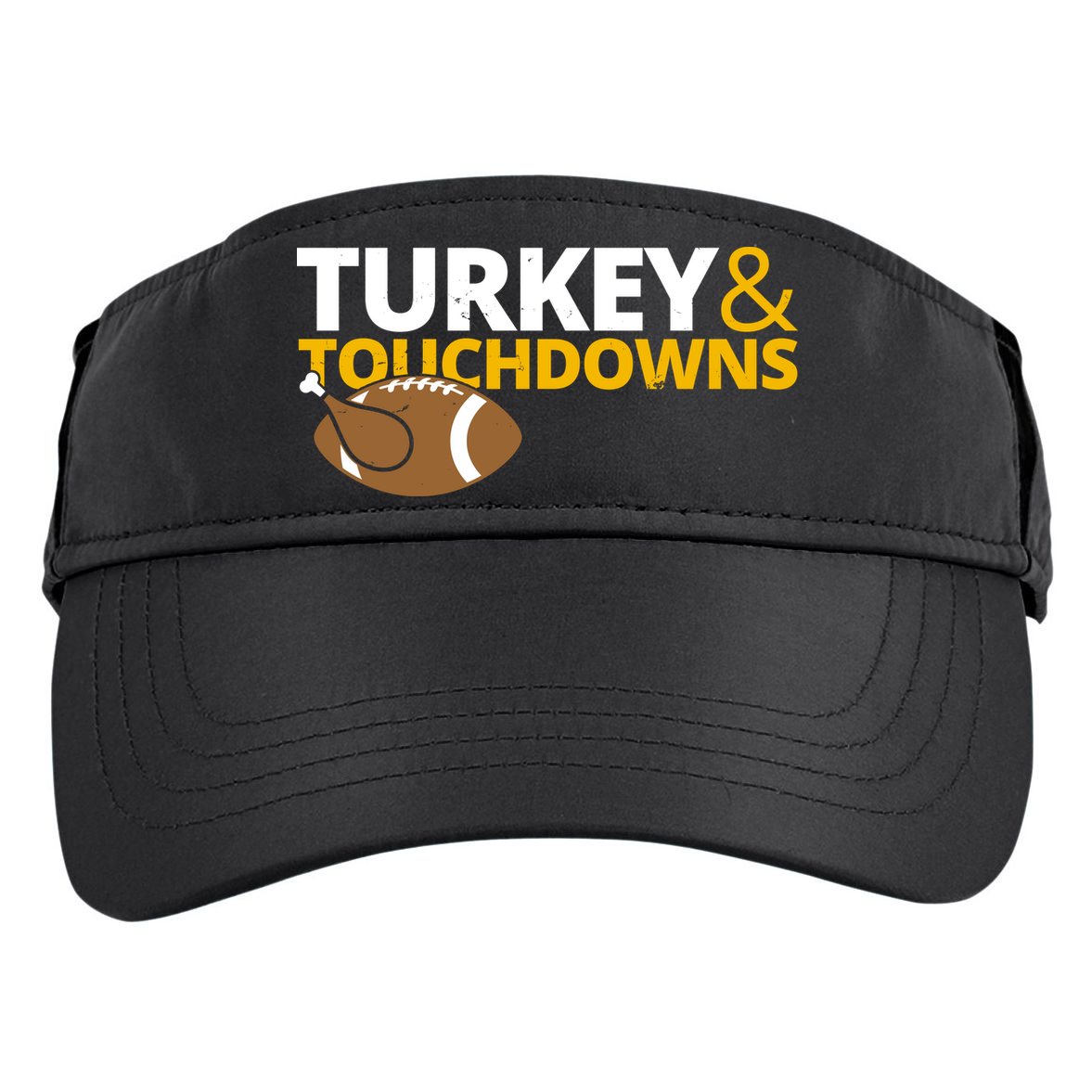 Turkey And Touchdowns Football Festive Thanksgiving Adult Drive Performance Visor