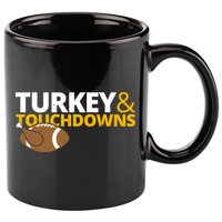 Turkey And Touchdowns Football Festive Thanksgiving 11oz C Handle Ceramic Mug