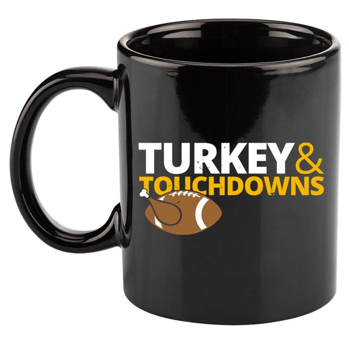 Turkey And Touchdowns Football Festive Thanksgiving 11oz C Handle Ceramic Mug