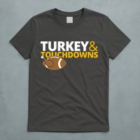 Turkey And Touchdowns Football Festive Thanksgiving T-Shirt