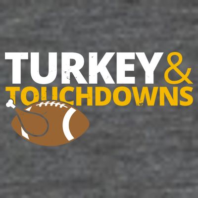 Turkey And Touchdowns Football Festive Thanksgiving T-Shirt