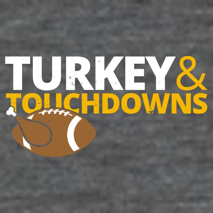 Turkey And Touchdowns Football Festive Thanksgiving Baby Bodysuit