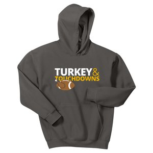 Turkey And Touchdowns Football Festive Thanksgiving Kids Hoodie