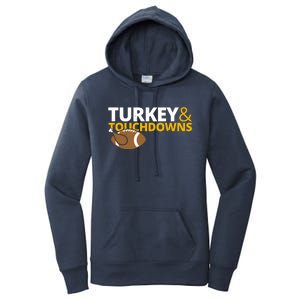 Turkey And Touchdowns Football Festive Thanksgiving Women's Pullover Hoodie