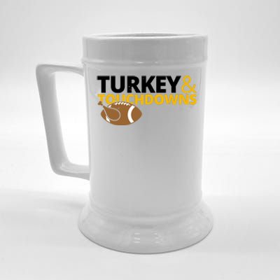 Turkey And Touchdowns Football Festive Thanksgiving Beer Stein