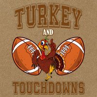 Turkey And Touchdowns Thanksgiving Football Cotton Canvas Backpack