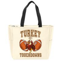 Turkey And Touchdowns Thanksgiving Football Zip Tote Bag