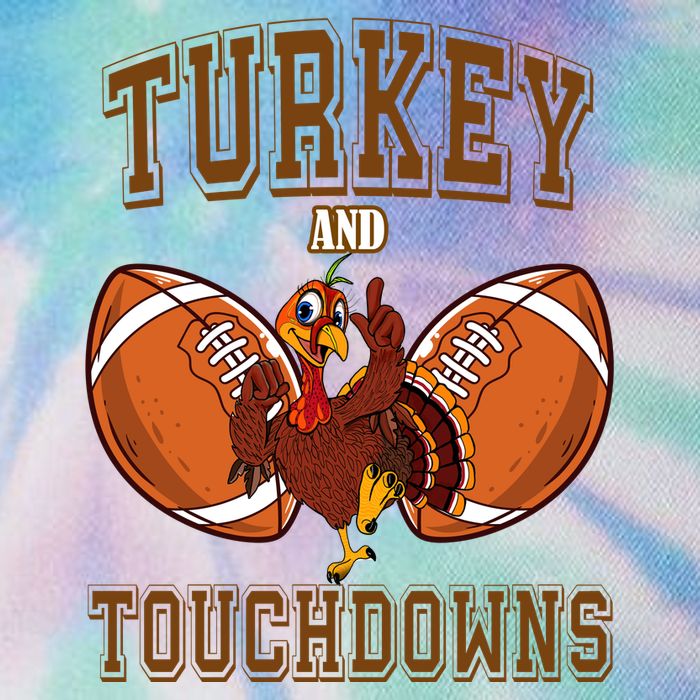 Turkey And Touchdowns Thanksgiving Football Legacy Tie Dye Trucker Hat