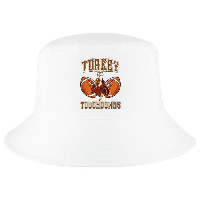 Turkey And Touchdowns Thanksgiving Football Cool Comfort Performance Bucket Hat