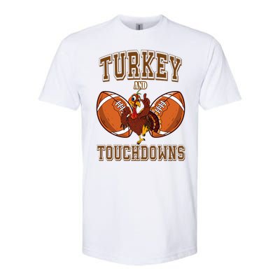 Turkey And Touchdowns Thanksgiving Football Softstyle® CVC T-Shirt