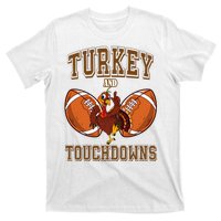 Turkey And Touchdowns Thanksgiving Football T-Shirt