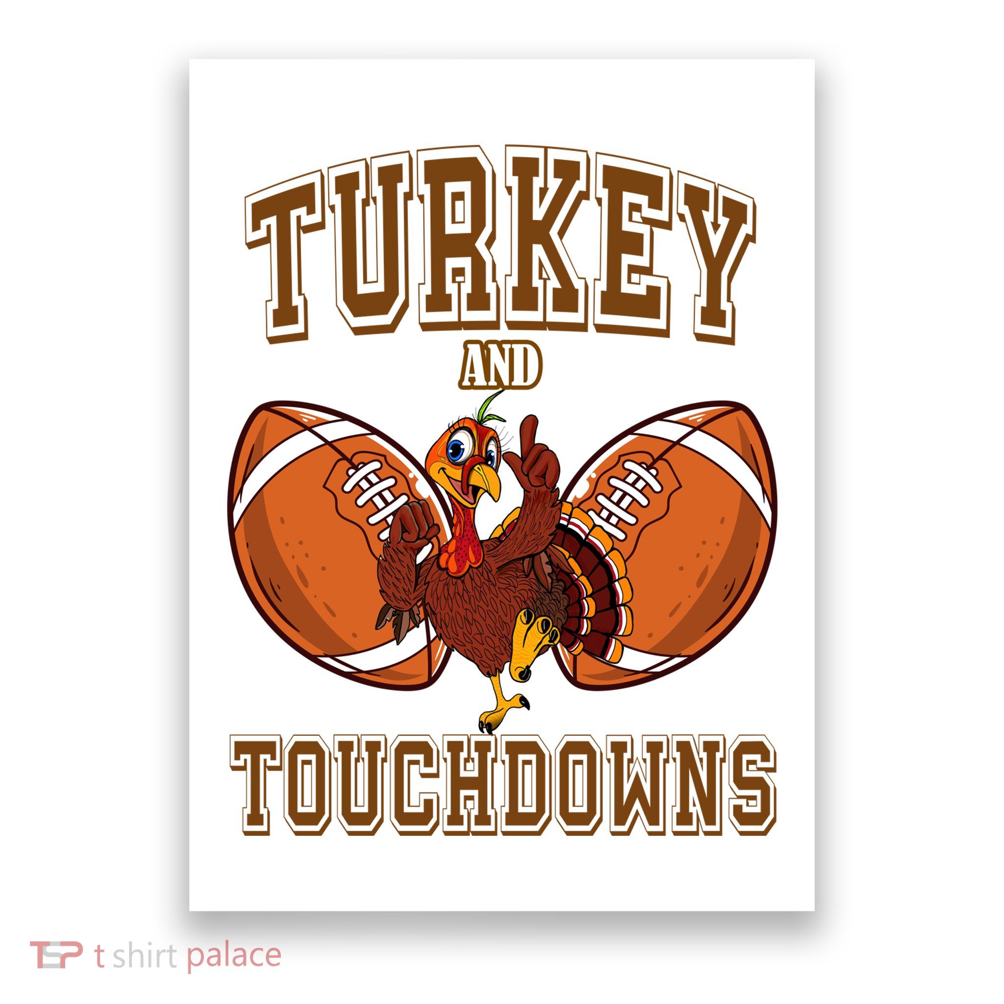 Turkey And Touchdowns Thanksgiving Football Poster