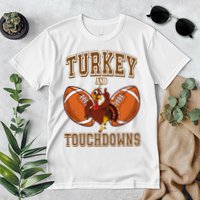 Turkey And Touchdowns Thanksgiving Football Premium T-Shirt