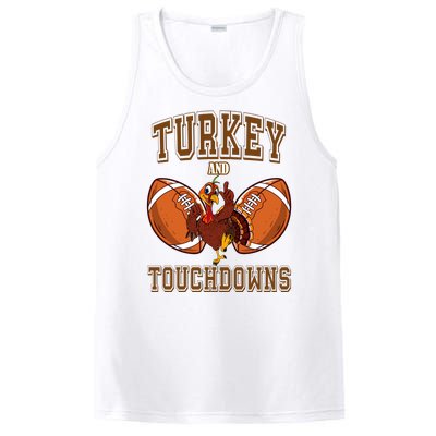 Turkey And Touchdowns Thanksgiving Football PosiCharge Competitor Tank