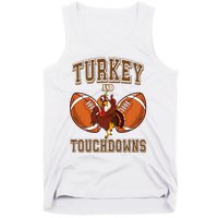 Turkey And Touchdowns Thanksgiving Football Tank Top