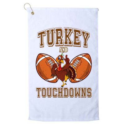 Turkey And Touchdowns Thanksgiving Football Golf Towel