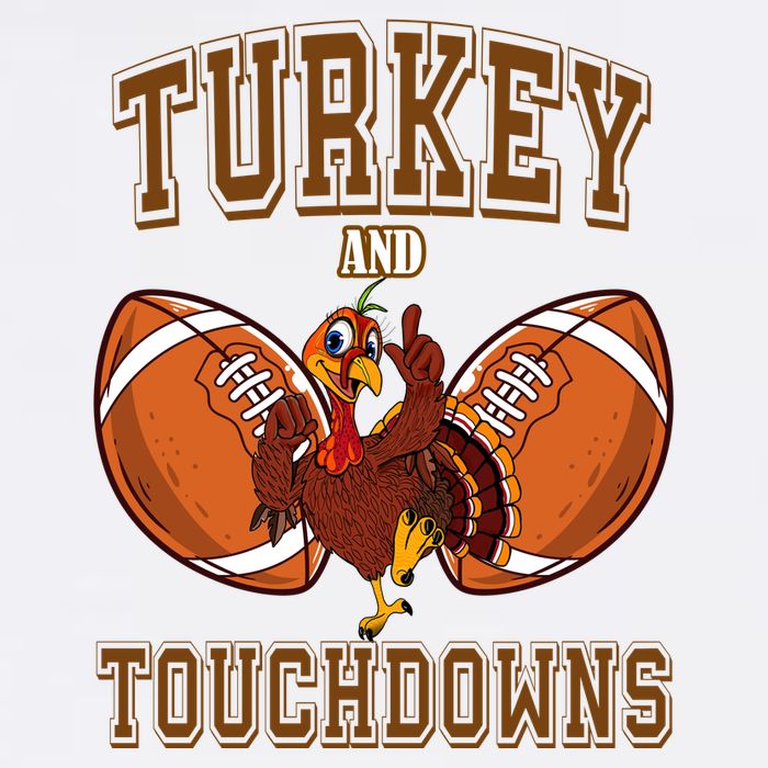 Turkey And Touchdowns Thanksgiving Football Kids T-Shirt