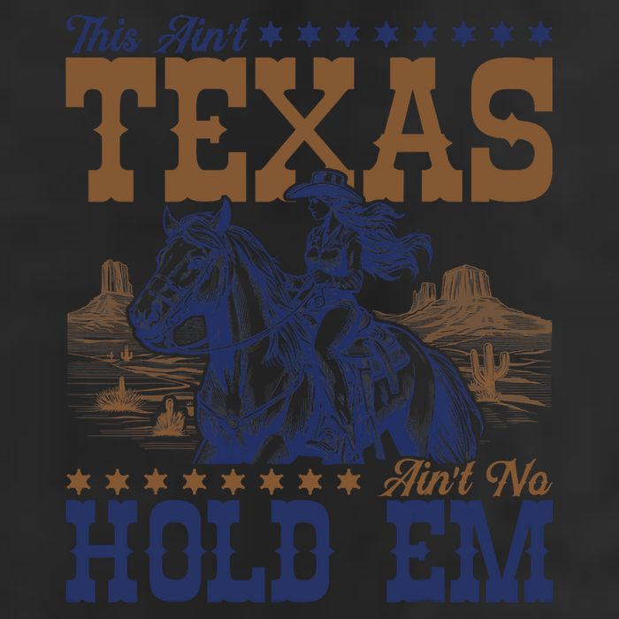 This Ain't Texas Ain't No Hold Em  7 Panel Mesh Trucker Snapback Hat