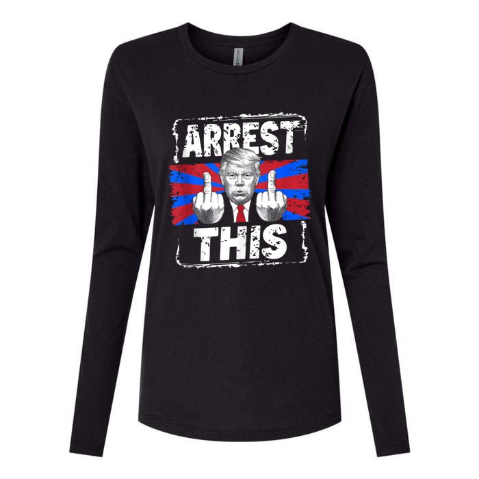 Trump Arrest This Fingers Pro Trump Womens Cotton Relaxed Long Sleeve T-Shirt