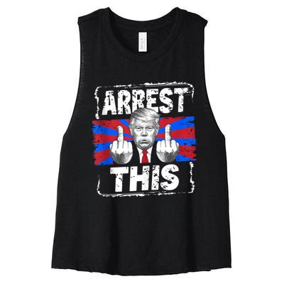 Trump Arrest This Fingers Pro Trump Women's Racerback Cropped Tank