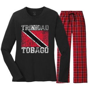 Trinidad And Tobago Flag National Pride Roots Country Family Women's Long Sleeve Flannel Pajama Set 