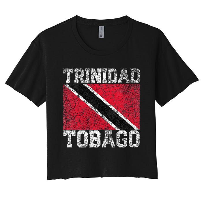 Trinidad And Tobago Flag National Pride Roots Country Family Women's Crop Top Tee