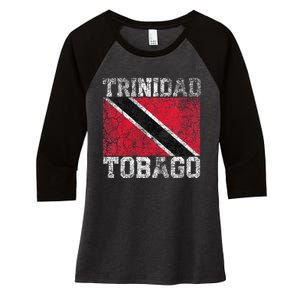 Trinidad And Tobago Flag National Pride Roots Country Family Women's Tri-Blend 3/4-Sleeve Raglan Shirt