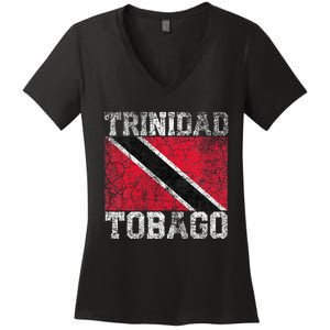 Trinidad And Tobago Flag National Pride Roots Country Family Women's V-Neck T-Shirt