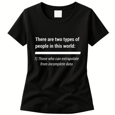 There Are Two Types Of People Extrapolate Incomplete Data Womens T-Shirt