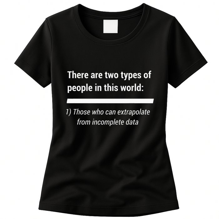 There Are Two Types Of People Extrapolate Incomplete Data Womens T-Shirt