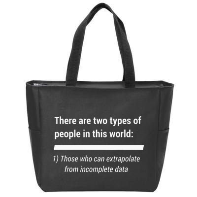 There Are Two Types Of People Extrapolate Incomplete Data Zip Tote Bag