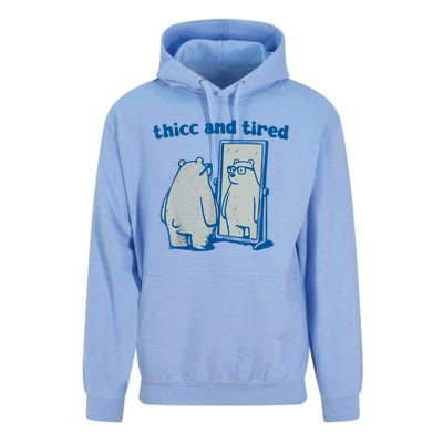 Thicc And Tired Bear Unisex Surf Hoodie