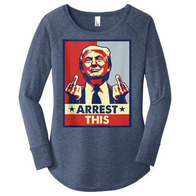 Trump Arrest This Fingers Pro Trump Women's Perfect Tri Tunic Long Sleeve Shirt