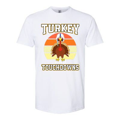 Turkey and Touchdowns Funny Thanksgiving Football Boys Softstyle® CVC T-Shirt