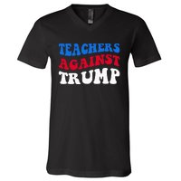 Teachers Against Trump Democrats 2024 Elections Antitrump V-Neck T-Shirt