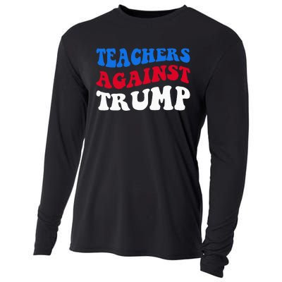 Teachers Against Trump Democrats 2024 Elections Antitrump Cooling Performance Long Sleeve Crew