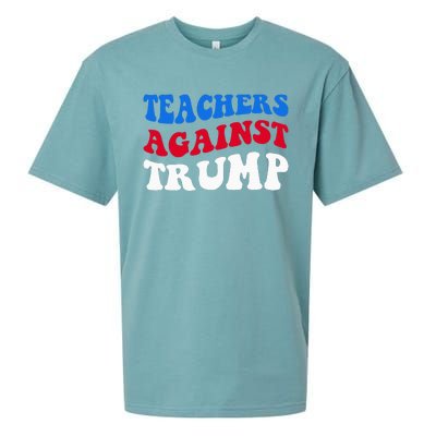 Teachers Against Trump Democrats 2024 Elections Antitrump Sueded Cloud Jersey T-Shirt