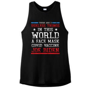 There Are Three Useless Things In This World Funny Biden Great Gift Ladies PosiCharge Tri-Blend Wicking Tank