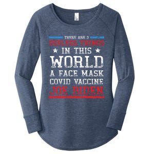 There Are Three Useless Things In This World Funny Biden Great Gift Women's Perfect Tri Tunic Long Sleeve Shirt