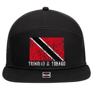 Trinidad And Tobago Distressed Caribbean 7 Panel Mesh Trucker Snapback Hat