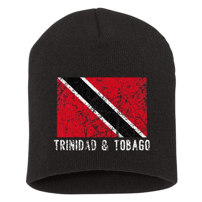 Trinidad And Tobago Distressed Caribbean Short Acrylic Beanie