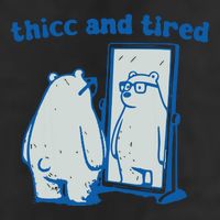Thicc And Tired Bear 7 Panel Mesh Trucker Snapback Hat