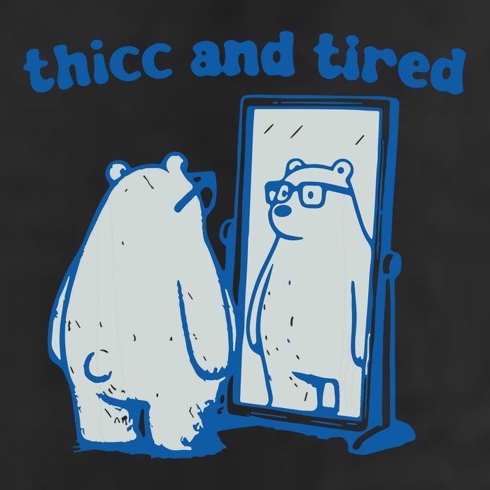 Thicc And Tired Bear 7 Panel Mesh Trucker Snapback Hat