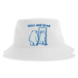 Thicc And Tired Bear Sustainable Bucket Hat