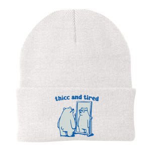 Thicc And Tired Bear Knit Cap Winter Beanie